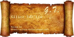 Gilicz Tália névjegykártya
